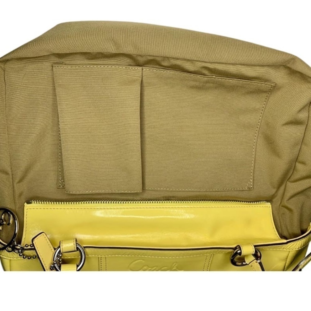 COACH Patent Yellow Gallery Tote - Picture 7 of 12